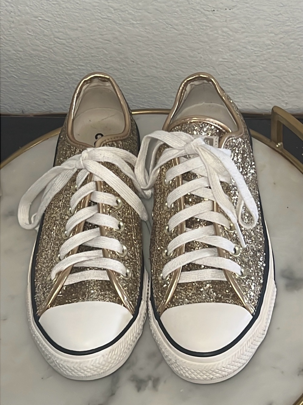 Gold glitter converse chuck Taylor canvas 8